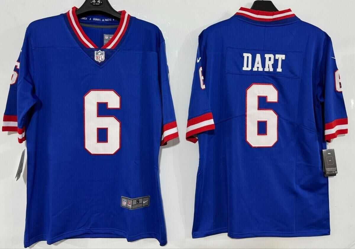 Men & Women & Youth New York Giants #6 Jaxson Dart Royal Vapor Untouchable Throwback Limited Stitched Jersey->pittsburgh steelers->NFL Jersey