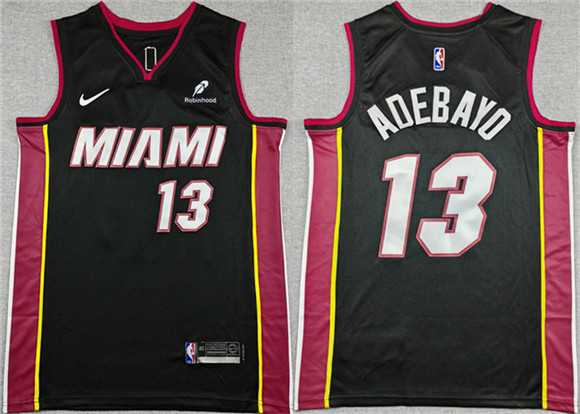 Mens Miami Heat #13 Bam Adebayo Black Icon Edition Stitched Jersey->miami heat->NBA Jersey