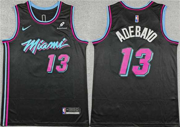 Mens Miami Heat #13 Bam Adebayo Black 2025-26 City Edition Stitched Jersey->miami heat->NBA Jersey
