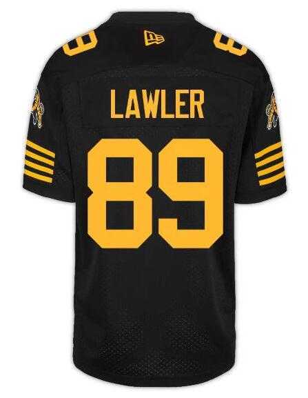 CFL Hamilton Tiger-Cats #89 LAWLER Black Crested Home Replica Jersey->cfl jerseys->NFL Jersey