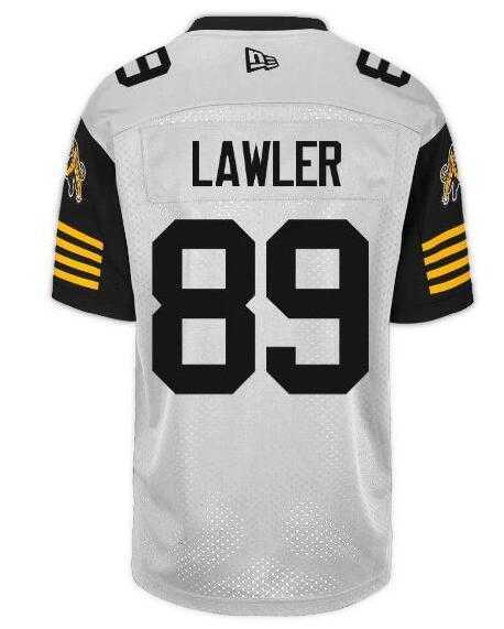 CFL Hamilton Tiger-Cats #89 LAWLER Crested Away White Jersey->cfl jerseys->NFL Jersey
