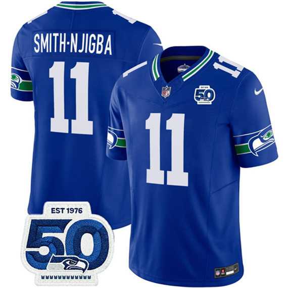 Men & Women & Youth Seattle Seahawks #11 Jaxon Smith-Njigba 2025 F.U.S.E 50th Anniversary Patch Throwback Vapor Limited Stitched Jersey->seattle seahawks->NFL Jersey