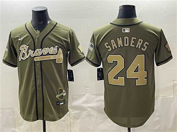 Men%27s Atlanta Braves #24 Deion Sanders Olive 2026 Armed Forces Day Stitched Jersey Dzhi->atlanta braves->MLB Jersey