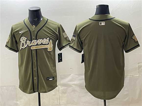 Men%27s Atlanta Braves Blank Olive 2026 Armed Forces Day Stitched Jersey Dzhi->atlanta braves->MLB Jersey