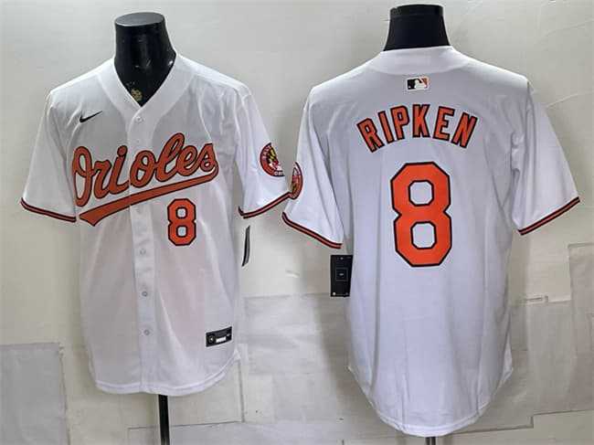 Men%27s Baltimore Orioles #8 Cal Ripken Jr. White 2025 Home Limited Stitched Jersey->atlanta braves->MLB Jersey