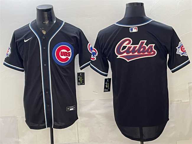 Men%27s Chicago Cubs Team Big Logo 2026 Fashion Replica Black Out Stitched Jersey->chicago white sox->MLB Jersey