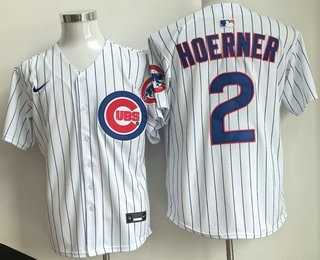 Men%27s Chicago Cubs #2 Nico Hoerner White Limited Cool Base Jersey->chicago cubs->MLB Jersey
