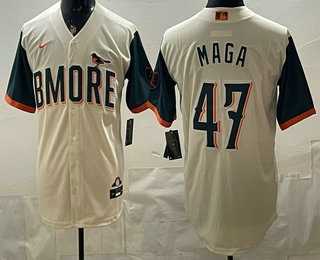 Men%27s Baltimore Orioles #47 MAGA Cream 2026 City Connect Stadium Jersey->chicago cubs->MLB Jersey