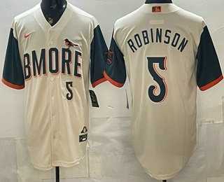 Mens Baltimore Orioles #5 Brooks Robinson Cream 2026 City Connect Stadium Jersey->baltimore orioles->MLB Jersey