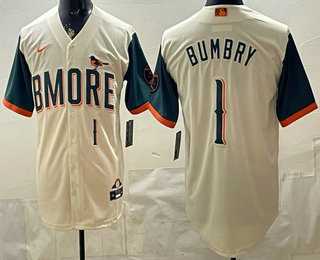 Mens Baltimore Orioles #1 Al Bumbry Cream 2026 City Connect Stadium Jersey->baltimore orioles->MLB Jersey