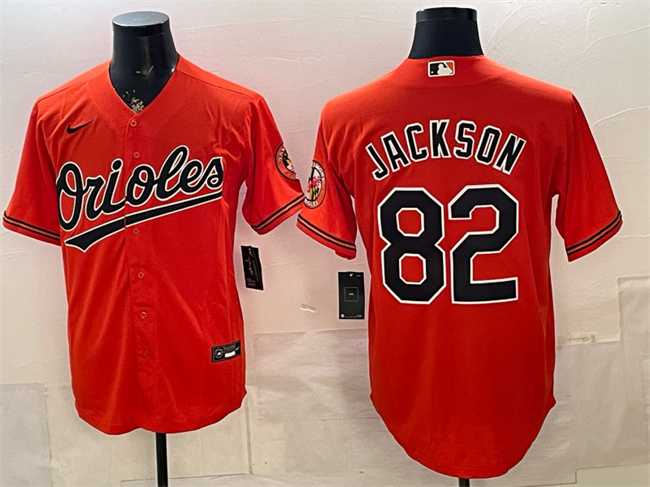 Men%27s Baltimore Orioles #82 Jeremiah Jackson Orange Cool Base Stitched Jersey->chicago cubs->MLB Jersey