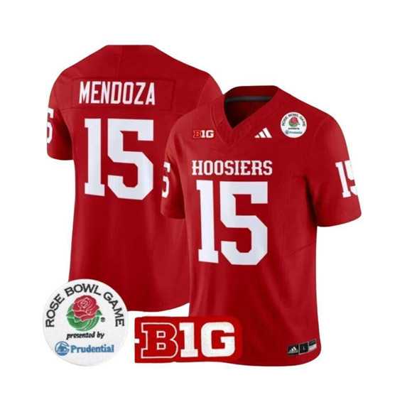Men%27s Indiana Hoosiers #15 Fernando Mendoza 2025 F.U.S.E. Rose Bowl Red Stitched Jersey Dzhi->indiana hoosiers->NCAA Jersey
