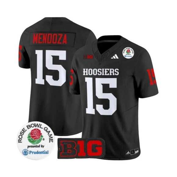 Men%27s Indiana Hoosiers #15 Fernando Mendoza 2025 F.U.S.E. Rose Bowl Black Stitched Jersey Dzhi->indiana hoosiers->NCAA Jersey