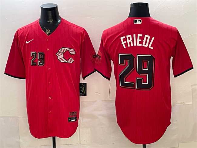 Mens Cincinnati Reds #29 TJ Friedl Red 2026 City Connect Stadium Stitched Baseball Jersey->cincinnati reds->MLB Jersey