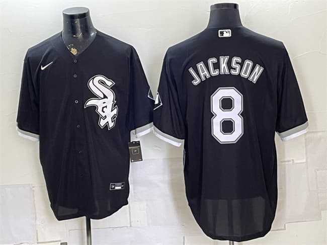 Men%27s Chicago White Sox #8 Bo Jackson Black Stitched Jersey->chicago white sox->MLB Jersey