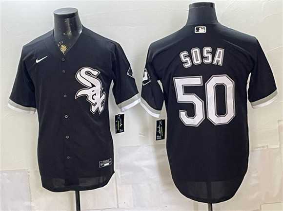 Men%27s Chicago White Sox #50 Lenyn Sosa Black Stitched Jersey->cincinnati reds->MLB Jersey