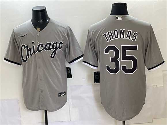 Men%27s Chicago White Sox #35 Frank Thomas Gray Stitched Jersey->chicago white sox->MLB Jersey