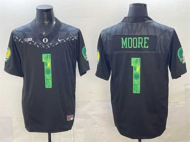 Mens Oregon Ducks #1 Dakorien Moore Black F.U.S.E. Vapor Limited Stitched Jersey Dzhi->oregon ducks->NCAA Jersey