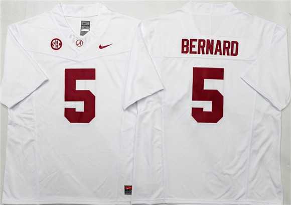 Men%27s Alabama Crimson Tide #5 Germie Bernard White F.U.S.E Stitched Jersey->alabama crimson tide->NCAA Jersey