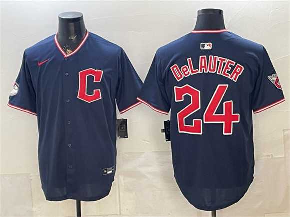 Men%27s Cleveland Guardians #24 Chase DeLauter Navy Limited Stitched Jersey->cleveland guardians->MLB Jersey