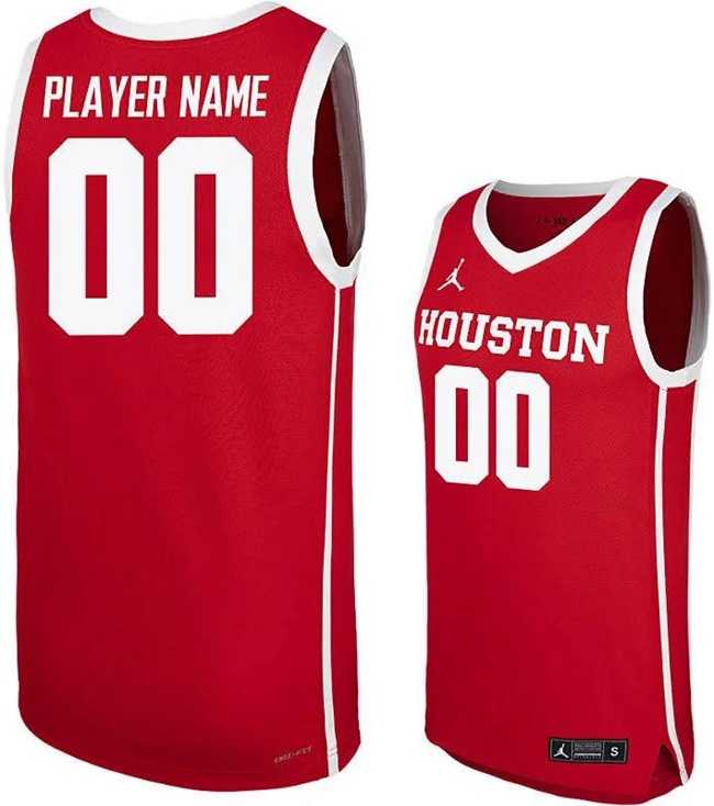 Mens Houston Cougars Active Player Custom Red Stitched Basketball Jersey->customized ncaa jersey->Custom Jersey