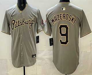 Men%27s Pittsburgh Pirates #9 Bill Mazeroski Grey Limited Jersey->philadelphia phillies->MLB Jersey