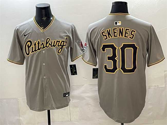Men%27s Pittsburgh Pirates #30 Paul Skenes Gray Limited Stitched Jersey->pittsburgh pirates->MLB Jersey
