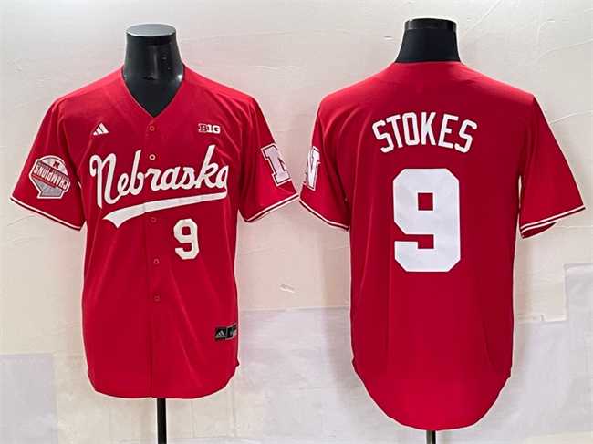 Men%27s Nebraska Huskers #9 Rhett Stokes Red Back-2-Back Champions Patch Vapor Premier Limited Stitched Jersey->lsu tigers->NCAA Jersey