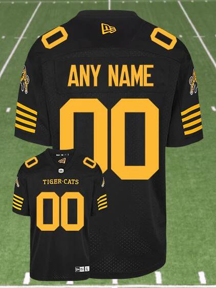 CFL Hamilton Tiger-Cats Custom Black Crested Home Replica Jersey->cfl jerseys->NFL Jersey