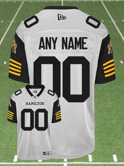 CFL Hamilton Tiger-Cats Custom Crested Away White Jersey->cfl jerseys->NFL Jersey