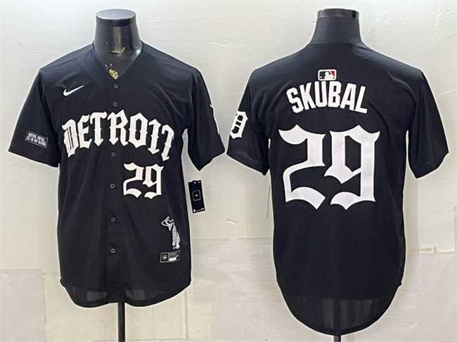 Men%27s Detroit Tigers #29 Tarik Skubal 2026 Black %27Motor Gothic Edition%27 Vapor Premier Limited Stitched Jersey Dzhi->detroit tigers->MLB Jersey