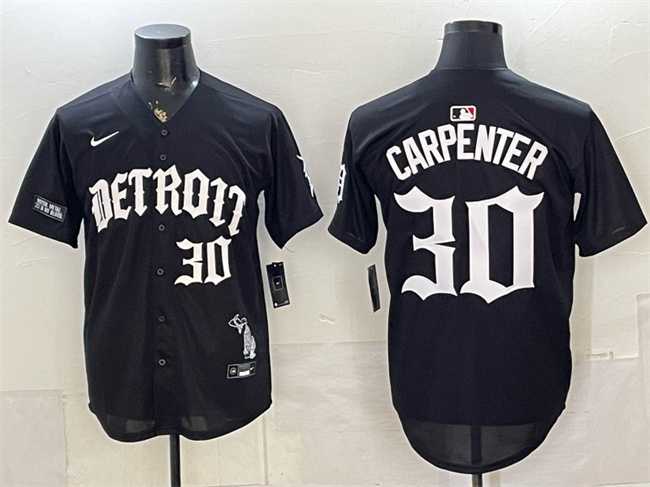 Men%27s Detroit Tigers #30 Kerry Carpenter 2026 Black %27Motor Gothic Edition%27 Vapor Premier Limited Stitched Jersey Dzhi->detroit tigers->MLB Jersey