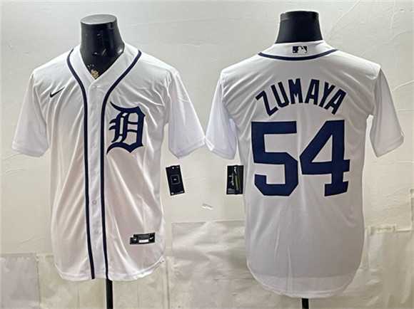 Men%27s Detroit Tigers #54 Joel Zumaya White Cool Base Stitched Jersey->kansas city royals->MLB Jersey