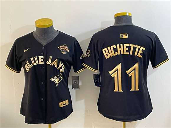 Youth Toronto Blue Jays #11 Bo Bichette Black Gold 2025 American League Champions Limited Stitched Jersey Dzhi->mlb youth jerseys->MLB Jersey