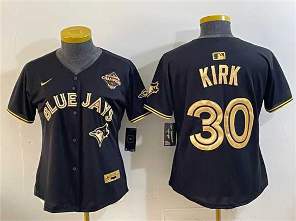 Youth Toronto Blue Jays #30 Alejandro Kirk Black Gold 2025 American League Champions Limited Stitched Jersey Dzhi->mlb youth jerseys->MLB Jersey