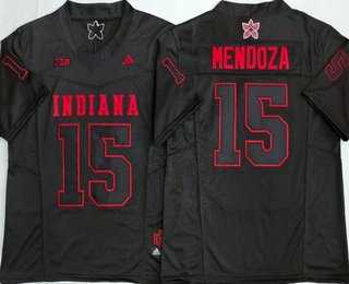 Mens Indiana Hoosiers #15 Fernando Mendoza Limited Black Alternate Fashion College Jersey->indiana hoosiers->NCAA Jersey