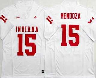 Mens Indiana Hoosiers #15 Fernando Mendoza Limited White Alternate College Jersey->indiana hoosiers->NCAA Jersey