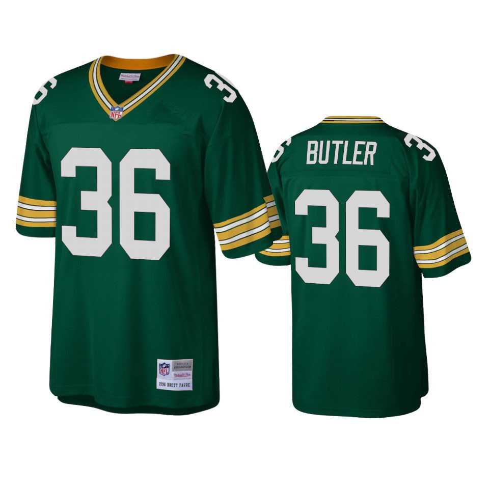 Men%27s Green Bay Packers #36 LeRoy Butler Mitchell & Ness 1996 Throwback Green Jersey Dzhi->atlanta falcons->NFL Jersey
