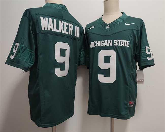 Men%27s Michigan State Spartans Green #9 WALKER III Green F.U.S.E. Stitched Jersey->indiana hoosiers->NCAA Jersey