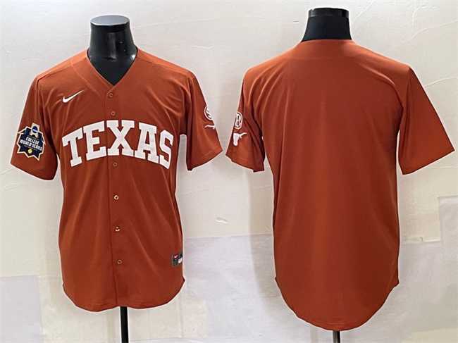Mens Texas Longhorns Blank Orange 2025 World Series & SEC Patch Stitched Jersey->texas longhorns->NCAA Jersey