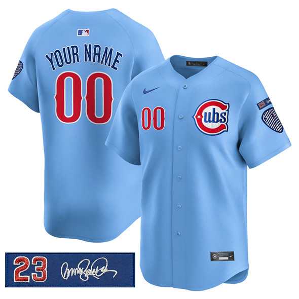 Mens Chicago Cubs Active Player Custom Blue Ryne Sandberg Tribute Vapor Limited V3 Stitched Baseball Jersey->customized mlb jersey->Custom Jersey