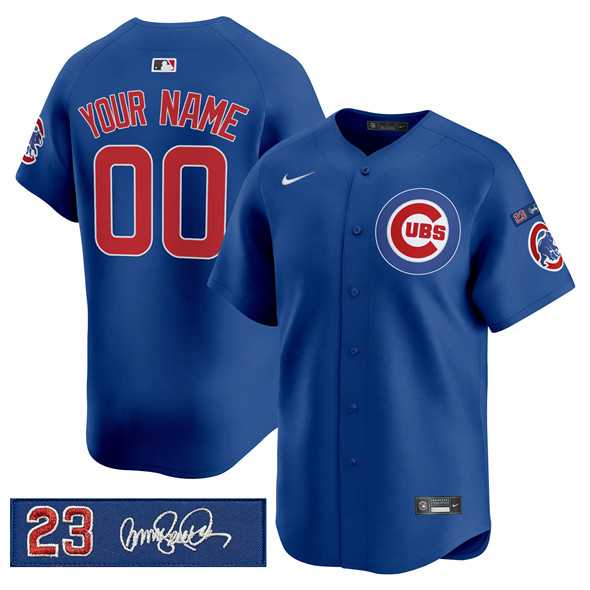 Mens Chicago Cubs Active Player Custom Royal Ryne Sandberg Tribute Vapor Limited V3 Stitched Baseball Jersey->customized mlb jersey->Custom Jersey