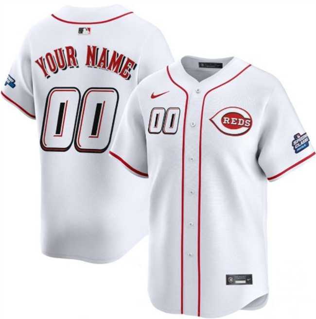 Mens Cincinnati Reds Active Player Custom White 2025 Speedway Classic Home Limited Stitched Baseball Jersey->customized mlb jersey->Custom Jersey