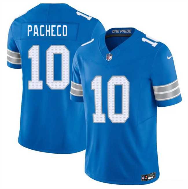 Mens Detroit Lions #10 Isiah Pacheco Blue 2026 F.U.S.E. Vapor Limited Stitched Jersey Dzhi->detroit lions->NFL Jersey