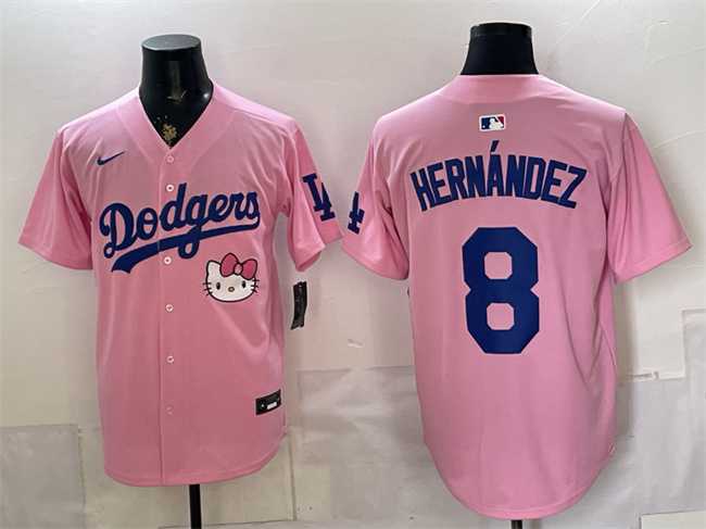 Mens Los Angeles Dodgers #8 Enrique Hernandez Pink 2025 Hello Kitty Vapor Limited Stitched Jersey->los angeles dodgers->MLB Jersey