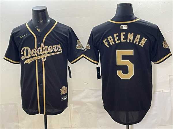 Men%27s Los Angeles Dodgers #5 Freddie Freeman Black Military Appreciation Game Day Stitched Jersey Dzhi->los angeles dodgers->MLB Jersey