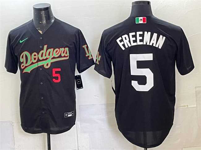 Men%27s Los Angeles Dodgers #5 Freddie Freeman Black Mexico Limited Stitched Jersey Dzhi->los angeles dodgers->MLB Jersey