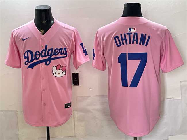 Mens Los Angeles Dodgers #17 Shohei Ohtani Pink 2025 Hello Kitty Vapor Limited Stitched Jersey->los angeles dodgers->MLB Jersey