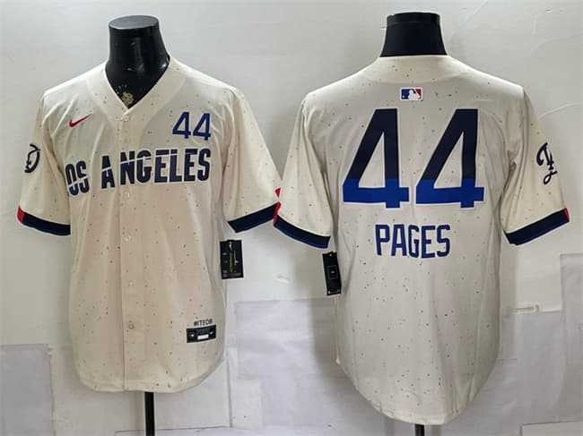 Mens Los Angeles Dodgers #44 Andy Pages Cream 2024 City Connect Limited Stitched Jersey Dzhi->los angeles dodgers->MLB Jersey