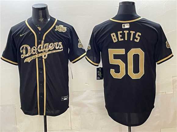 Mens Los Angeles Dodgers #50 Mookie Betts Black Military Appreciation Game Day Stitched Jersey Dzhi->los angeles dodgers->MLB Jersey